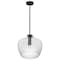 Nuvo Destin 1-Light E26 Pendant, E26, Black And Silver Accent, Clear Ribbed 60/7705 - alternate 3